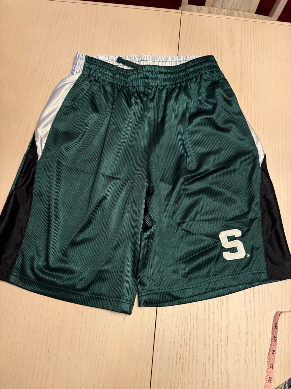 Vintage MSU Michigan State Spartan NCAA Athletic Basketball Shorts Sz L